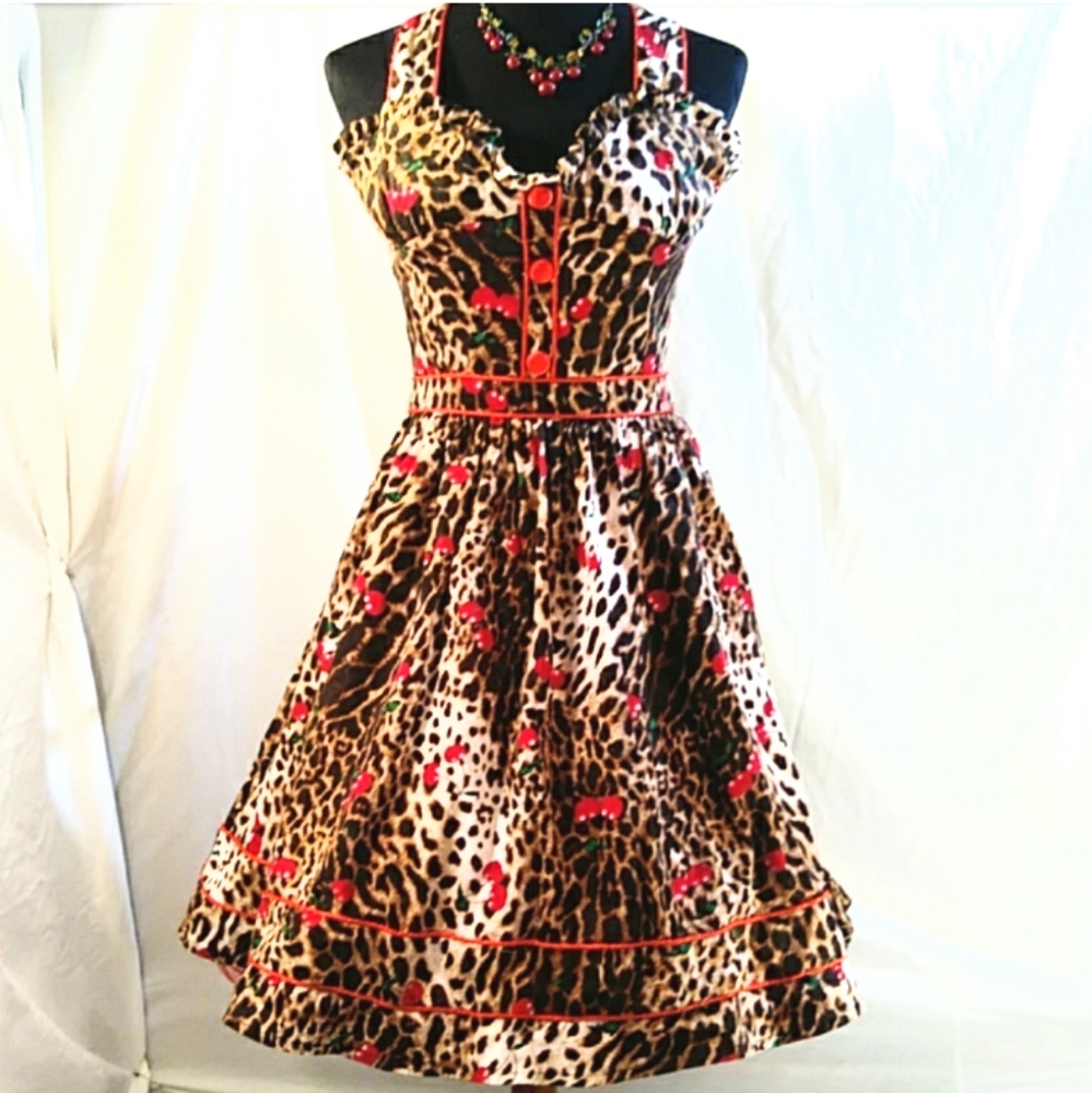 Voodoo vixen leopard cherry dress